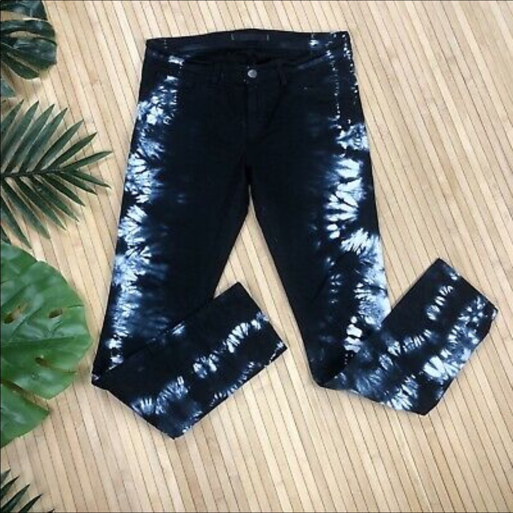 SALE J BRAND BLACK & WHITE TIE DYE SKINNY w/ STRETCH - Picture 4 of 11